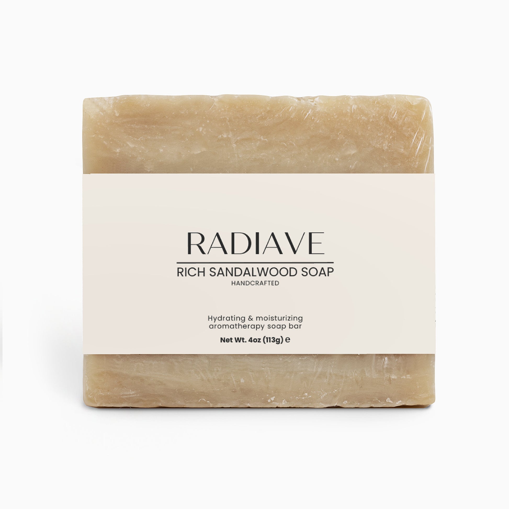 Radiave Rich Sandalwood Soap on a white background